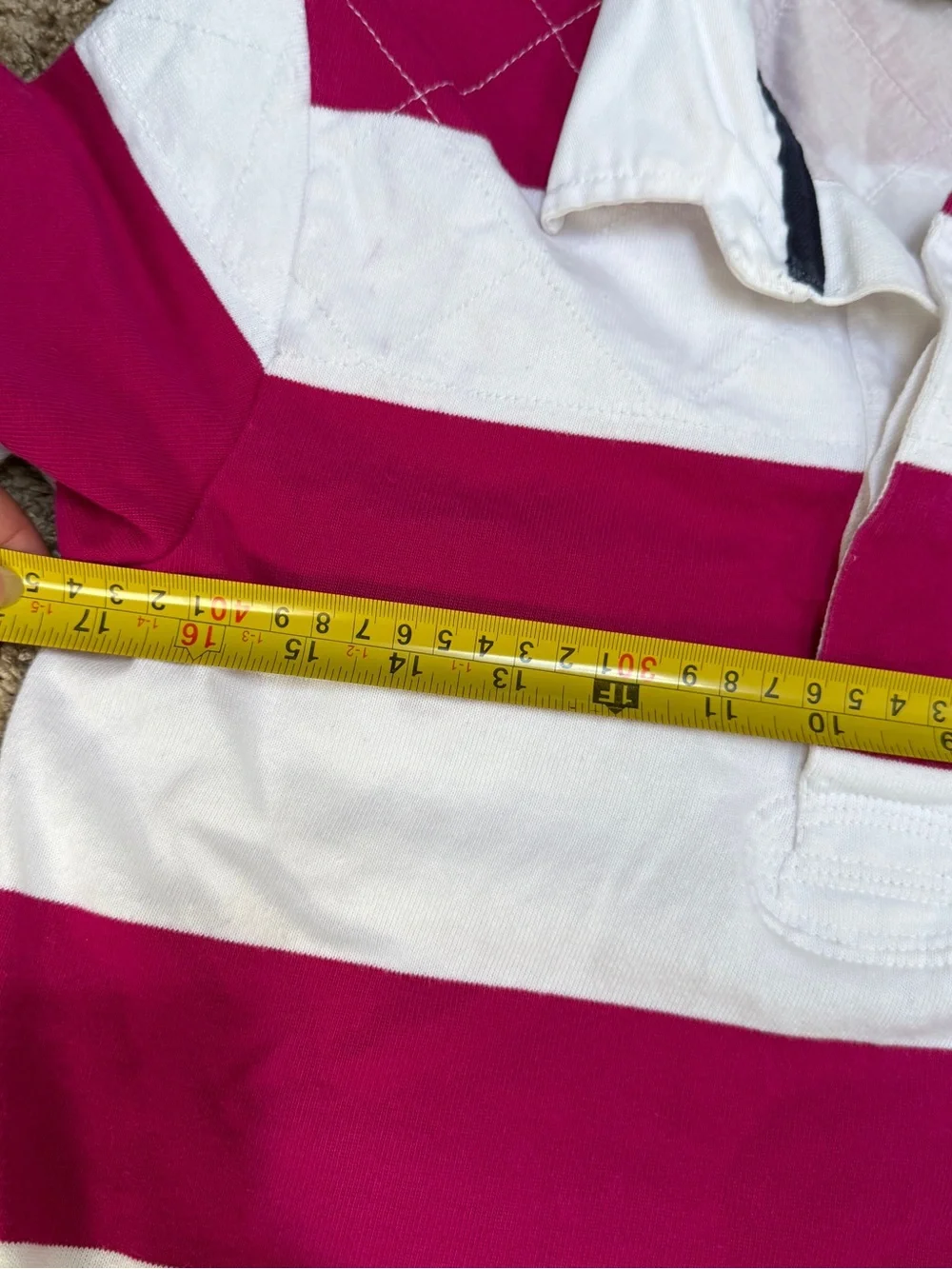 Ralph Lauren Sport Striped Rugby Shirt in White & Berry